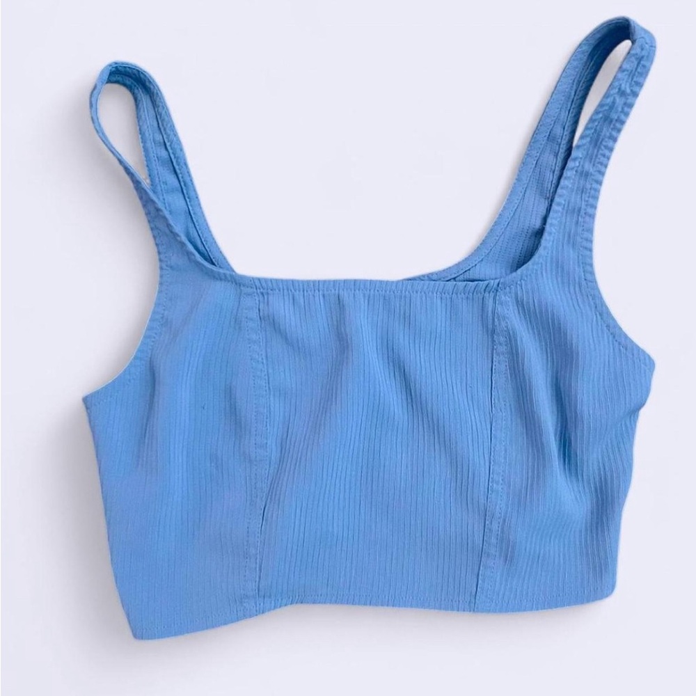 Kendall & Kylie Light Blue Ribbed Top
